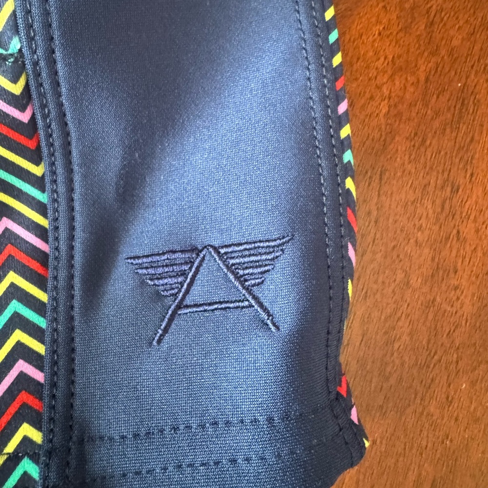 Navy Zigzag Pattern Athletic Shorts - image 2